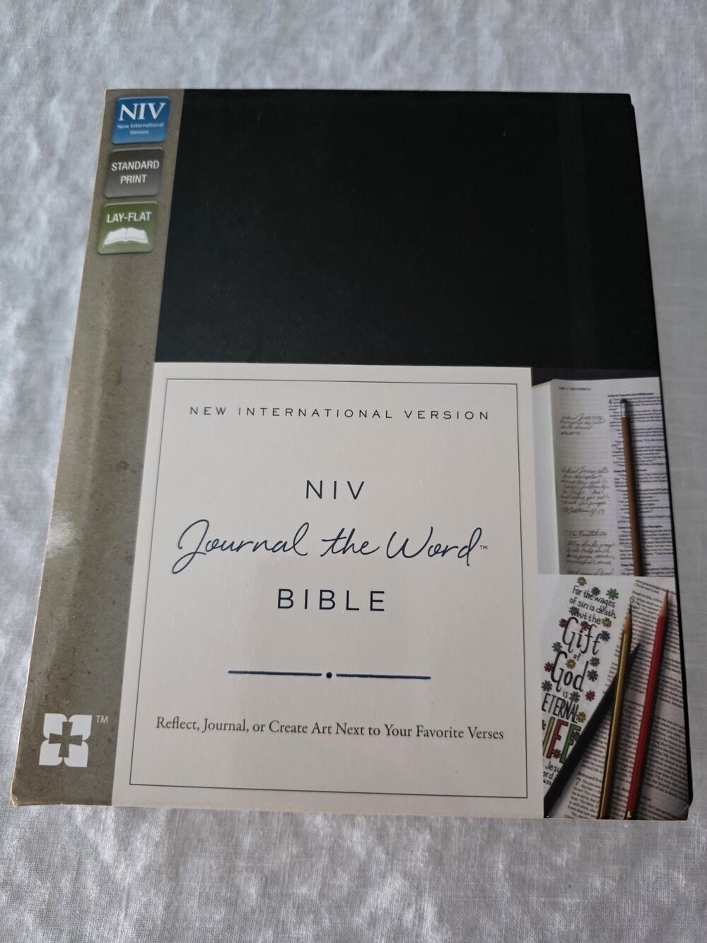 NIV Journal Word Bible Hardcover Black Reflect Journal Standard Print Brand New